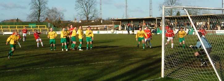 Miller free kick at Hitchin