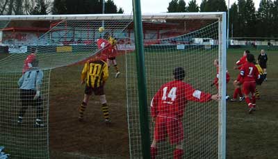 City press the Northwood goal.