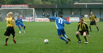 Allard defending at Bedford