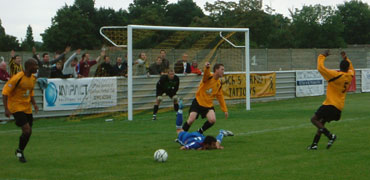 Pitcher hits the ground at Cheshunt