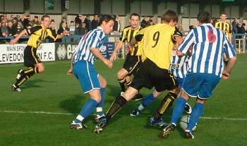 Morford on ball at Clevedon