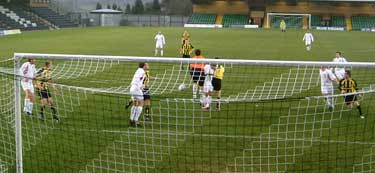 Uxbridge keeper spills a shot