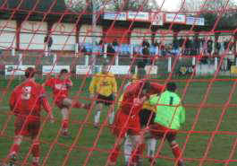 Griff watches the goalmouth melee